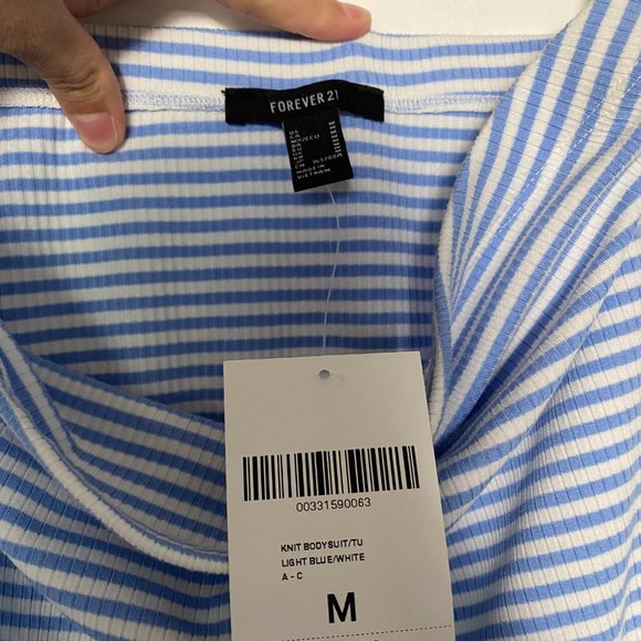 Forever 21 Striped Strapless Bodysuit - Picture 3 of 5